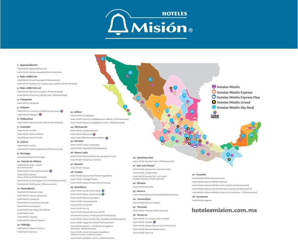 Hoteles Misión se encuentran en las principales plazas turísticas de México.